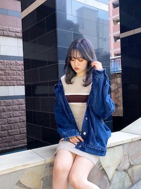 「LIPSERVICE（リップサービス）のアイテム（ジャケット/アウター）」を使った、ふうさん（レディース・158cm）の冬コーディネート