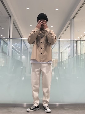 「SENSE OF PLACE by URBAN RESEARCH(センスオブプレイスバイアーバンリサーチ)のCPOシャツ(シャツ/ブラウス、ベージュ系)」を使った、shintarou さん(メンズ)の春コーディネート