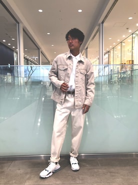 「AIR MAX」｜「アイテム（デニムジャケット）」を使った、shintarou さん（メンズ・174cm）の春コーディネート