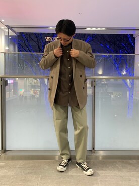 「SENSE OF PLACE by URBAN RESEARCH(センスオブプレイスバイアーバンリサーチ)のレギュラーカラーシャツ(シャツ/ブラウス、ホワイト系)」を使った、shintarou さん(メンズ)の春コーディネート