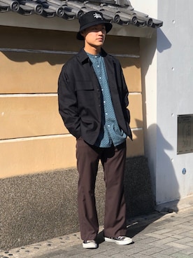 「SENSE OF PLACE by URBAN RESEARCH(センスオブプレイスバイアーバンリサーチ)のNewzealandwoolCPOジャケット(その他アウター、ブラック系)」を使った、shintarou さん(メンズ)の春コーディネート