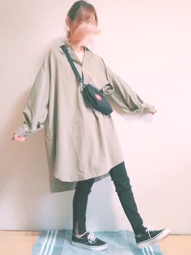 「アイテム（シャツワンピース）」を使った、しまねこさん（レディース・160cm・20代）の秋コーディネート
