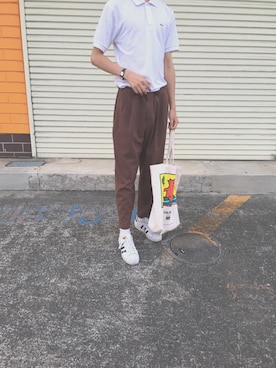 「Keith Haring（キース・ヘリング）のアイテム（バッグ）」を使った、yutaさん（メンズ・182cm）の春コーディネート