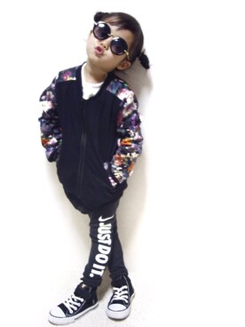 「ig@smilekids888のアイテム（レギンス/スパッツ、ブラック系）」を使った、子供服🇰🇷smilekids888さん（キッズ）の夏コーディネート