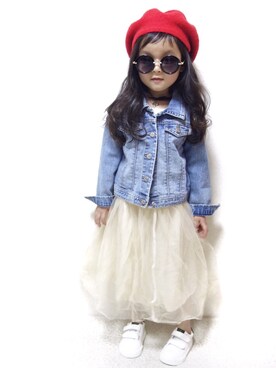 「ig@smilekids888のアイテム（ハンチング/ベレー帽、レッド系）」を使った、子供服🇰🇷smilekids888さん（キッズ）の夏コーディネート
