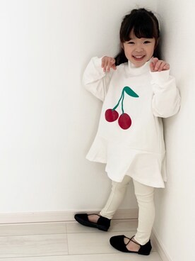 「smilekidsのアイテム（ワンピース/ドレス、ホワイト系）」を使った、子供服🇰🇷smilekids888さん（キッズ）の春コーディネート