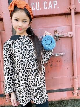 「smilekidsのアイテム（トートバッグ、ブルー系）」を使った、子供服🇰🇷smilekids888さん（キッズ）の冬コーディネート