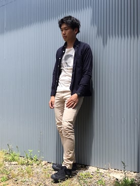 「N.HOOLYWOOD（N.ハリウッド）のアイテム（チノパンツ）」を使った、tukさん（メンズ・171cm）の春コーディネート