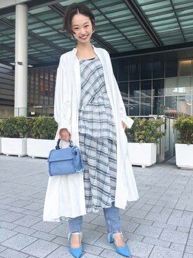 「united arrows」｜「アイテム（シャツワンピース）」を使った、uaSTAFFさん（レディース・168cm）の冬コーディネート