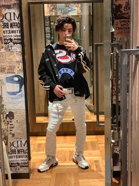 「DIESEL（ディーゼル）のアイテム（ナイロンジャケット）」を使った、Katsumiさん（メンズ・173cm）の冬コーディネート