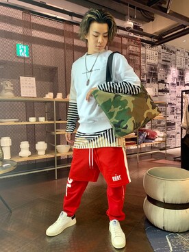 「DIESEL（ディーゼル）のアイテム（Tシャツ/カットソー）」を使った、Katsumiさん（メンズ・173cm）の春コーディネート