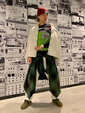 「DIESEL（ディーゼル）のアイテム（シャツ/ブラウス）」を使った、Katsumiさん（メンズ・173cm）の秋コーディネート