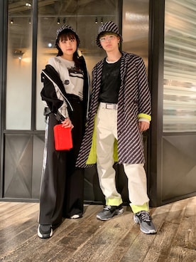 「カップル」｜「アイテム（ナイロンジャケット）」を使った、Katsumiさん（メンズ・173cm）の冬コーディネート