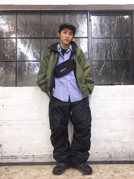 「Hender Scheme（エンダースキーマ）のアイテム（キャップ）」を使った、Tatsunori Ashibaさん（メンズ・163cm）の冬コーディネート