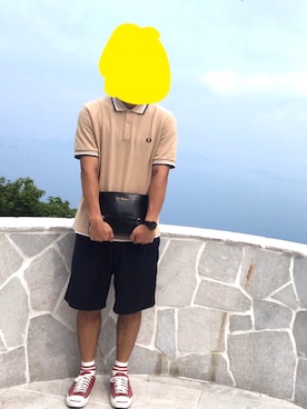 「MR.GENTLEMAN（ミスタージェントルマン）のアイテム（スラックス）」を使った、Shooo☺︎さん（メンズ・173cm）の夏コーディネート