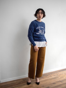 「大人古着」｜「アイテム（パンツ）」を使った、kiyokaさん（レディース・173cm）の春コーディネート