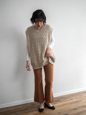 「大人古着」｜「アイテム（パンツ）」を使った、kiyokaさん（レディース・173cm）の春コーディネート