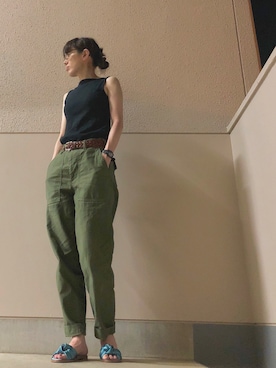 「BEN DAVIS（ベンデイビス）のアイテム（パンツ）」を使った、Azさん（レディース・153cm）の夏コーディネート