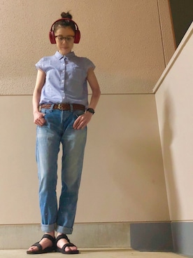 「アイテム（音楽/本・雑誌、レッド系）」を使った、Azさん（レディース・153cm）の夏コーディネート