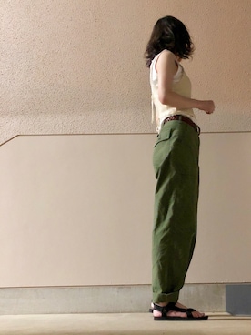 「BEN DAVIS（ベンデイビス）のアイテム（パンツ）」を使った、Azさん（レディース・153cm）の夏コーディネート