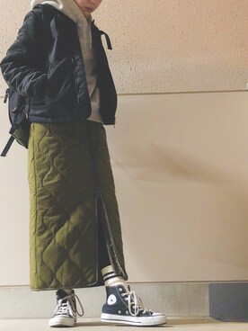 「アイテム（MA-1）」を使った、Azさん（レディース・153cm・40代）の冬コーディネート