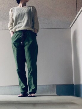 「BEN DAVIS（ベンデイビス）のアイテム（パンツ）」を使った、Azさん（レディース・153cm）の秋コーディネート