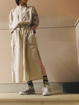 「SEVENDAYS=SUNDAY（セブンデイズサンデイ）のアイテム（シャツワンピース）」を使った、Azさん（レディース・153cm）の秋コーディネート