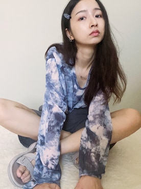 「blue」｜「アイテム（サンダル）」を使った、izzy さん（レディース・160cm）の秋コーディネート