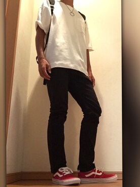 「BEN DAVIS（ベンデイビス）のアイテム（バックパック/リュック）」を使った、HORIさん（メンズ・173cm）の夏コーディネート