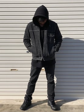 「Jordan」｜「アイテム（デニムジャケット）」を使った、げんちゃんさん（メンズ・170cm）の秋コーディネート