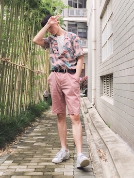 「PULL&BEAR（プルアンドベア）のアイテム（シャツ/ブラウス）」を使った、NICEさん（メンズ・183cm）の秋コーディネート
