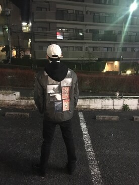 「HVC（エイチブイシー）のアイテム（パンツ）」を使った、NEETさん（メンズ・178cm）の冬コーディネート