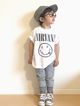 「NIRVANA」｜「アイテム（帽子）」を使った、＊ao☺︎kana＊さん（キッズ・90cm）の春コーディネート