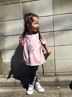 「H&M（エイチ・アンド・エム）のアイテム（その他パンツ）」を使った、なぁりぃ☻さん（キッズ・90cm）の秋コーディネート