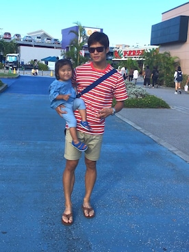 「RVCA（ルーカ）のアイテム（パンツ）」を使った、たっくんさん（メンズ・168cm）の夏コーディネート
