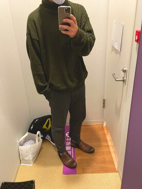 「UNITED ARROWS（ユナイテッドアローズ）のアイテム（スラックス、グレー系）」を使った、🐰🔎hiroさん（メンズ・179cm）の冬コーディネート