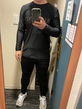 「RESOUND CLOTHING （リサウンドクロージング）のアイテム（トップス、ブラック系）」を使った、🐰🔎hiroさん（メンズ・179cm）の夏コーディネート