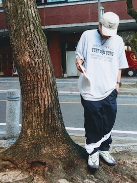 「WOOLRICH（ウールリッチ）のアイテム（帽子）」を使った、quuuさん（メンズ・162cm）の秋コーディネート