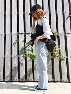 「ハイウエストストレートジーンズ」｜chappyさん（レディース・160cm）の春コーディネート