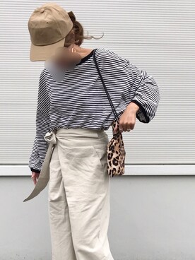 「袖ボリューム」｜「アイテム（キャップ）」を使った、chappyさん（レディース・160cm）の秋コーディネート