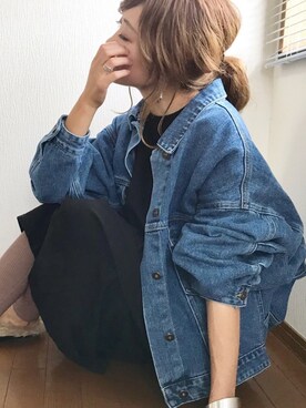 「Aco Design（アコデザイン）のアイテム（ジャケット/アウター）」を使った、chappyさん（レディース・160cm）の秋コーディネート