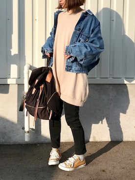 「Aco Design（アコデザイン）のアイテム（ジャケット/アウター）」を使った、chappyさん（レディース・160cm）の春コーディネート