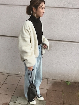 「ボア」｜「アイテム（ジャケット/アウター）」を使った、chappyさん（レディース・160cm）の秋コーディネート
