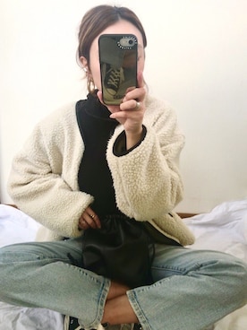 「iPhoneケース」｜「アイテム（ジャケット/アウター）」を使った、chappyさん（レディース・160cm）の冬コーディネート
