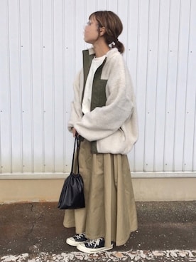「nougatine（ヌガティーヌ）のアイテム（ジャケット/アウター）」を使った、chappyさん（レディース・160cm）の冬コーディネート