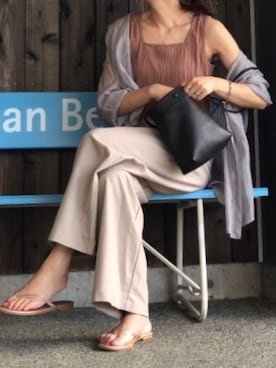 「ナチュラル」｜「アイテム（ビーチサンダル）」を使った、chappyさん（レディース・160cm）の夏コーディネート