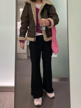 「airmax」｜「アイテム（ブルゾン）」を使った、りさん（レディース・162cm）の冬コーディネート