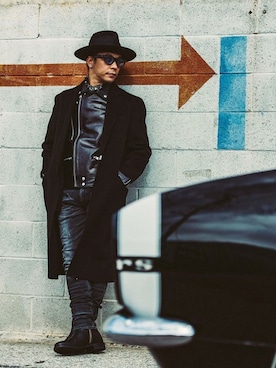 「アイテム（チェスターコート）」を使った、TAKE(GARDEN CREW)さん（メンズ・170cm）の冬コーディネート