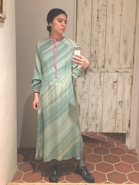「CPCM」｜「アイテム（ワンピース/ドレス）」を使った、古家亜季さん（レディース・164cm）の冬コーディネート
