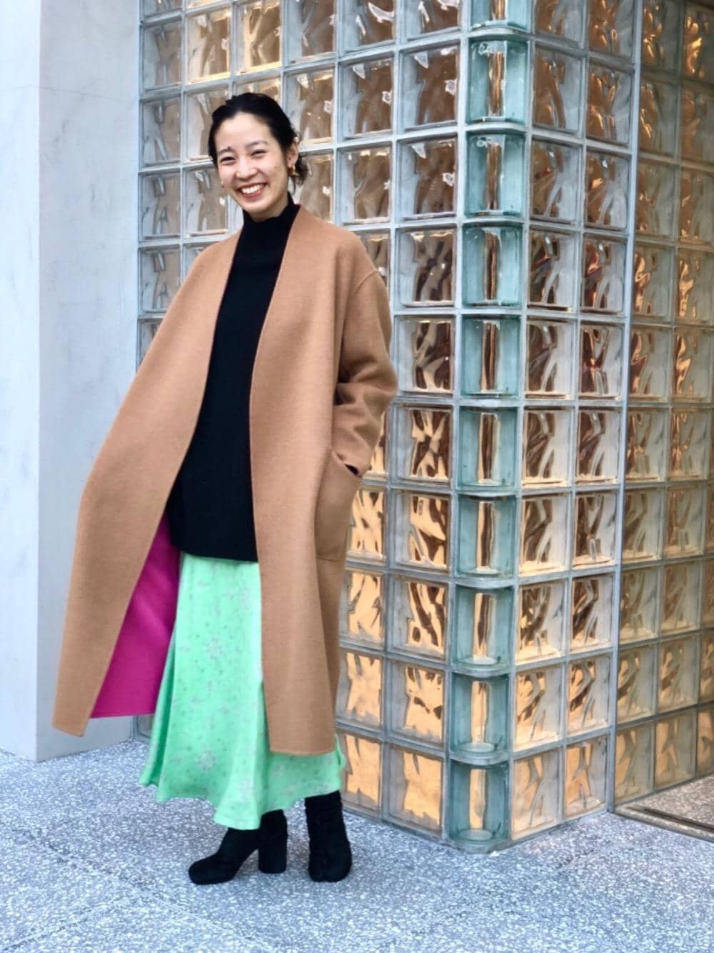 ユナイテッドアローズ　UBCB リバー バイカラーコート　ピンク UNITED ARROWS（ユナイテッドアローズ）の「UBCB リバー バイ